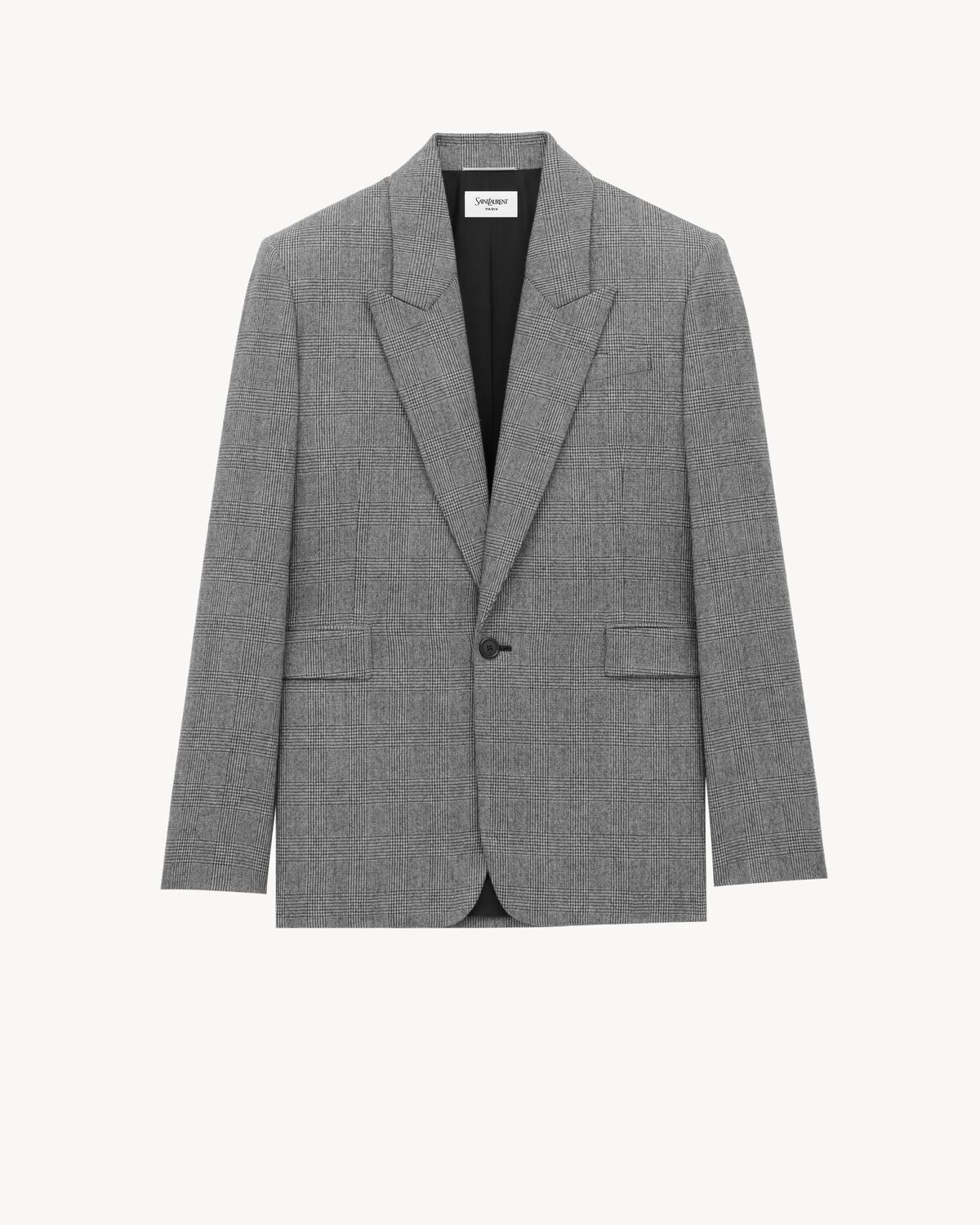 jacket in prince of wales wool flannel