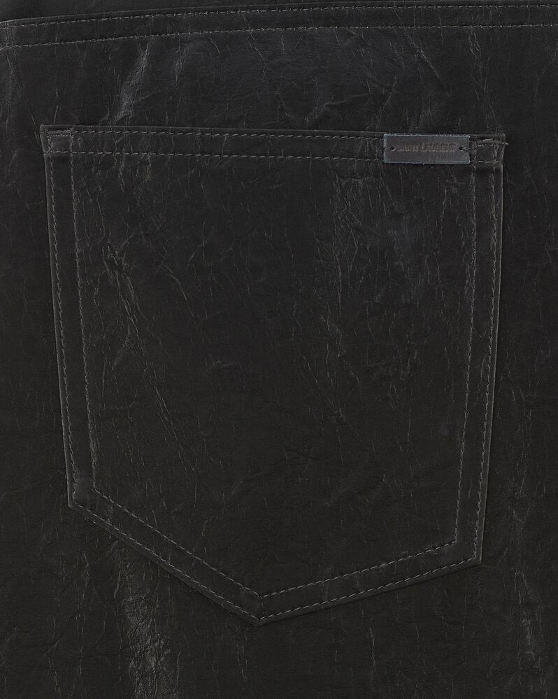 long extreme baggy jeans in crinkle black denim