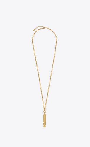 Long whistle charm necklace in metal | Saint Laurent | YSL.com