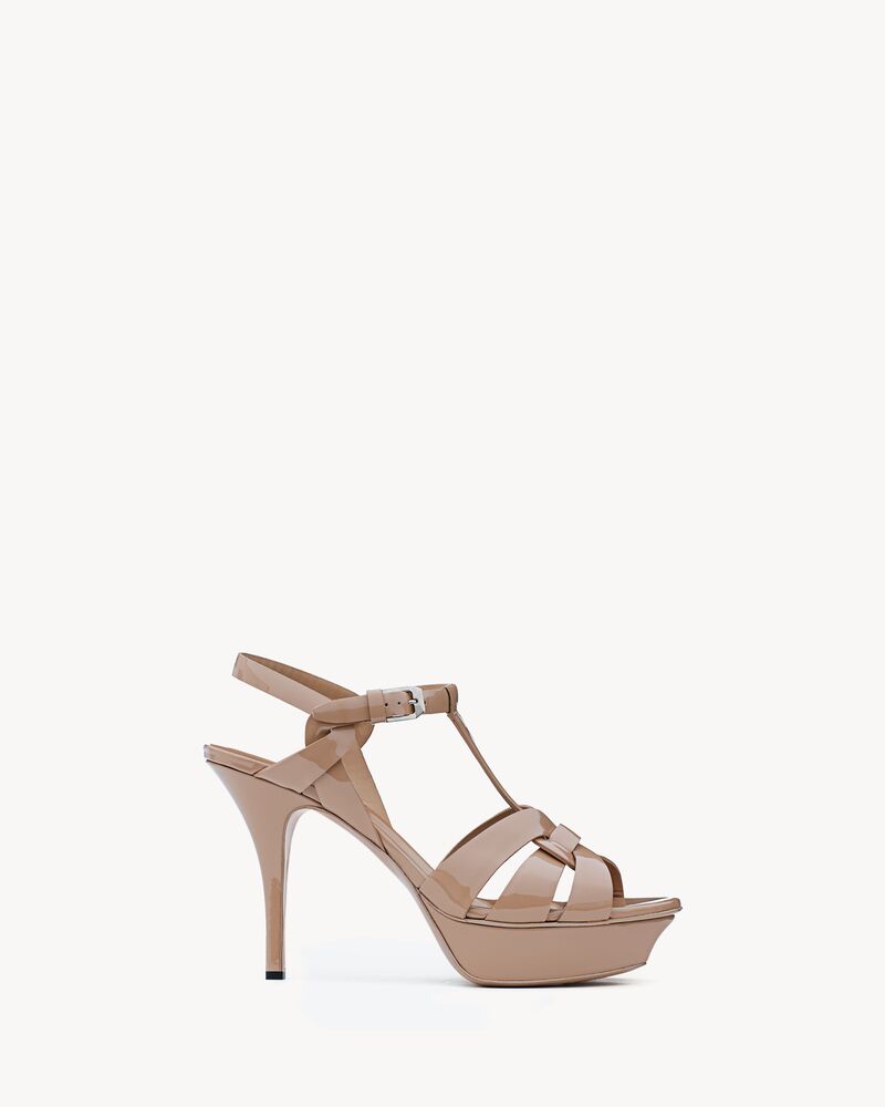 tribute platform sandals in patent leather