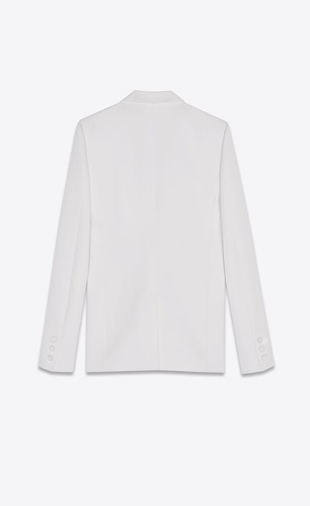 Notched collar tuxedo jacket in grain de poudre Saint Laurent | Saint Laurent | YSL.com