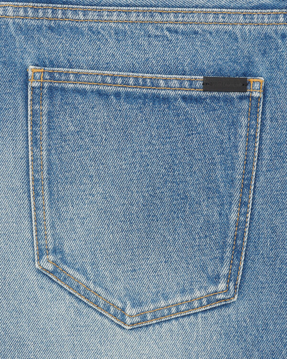 Long extreme baggy jeans in lake medium blue denim | Saint Laurent ...