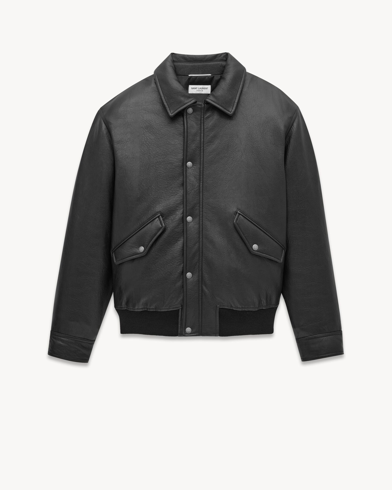 Mens saint laurent leather jacket best sale