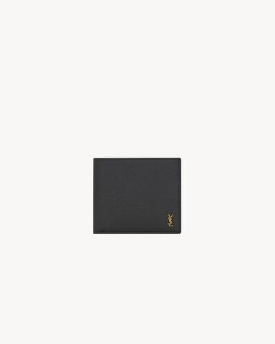 TINY CASSANDRE East/West wallet in grained leather in Black