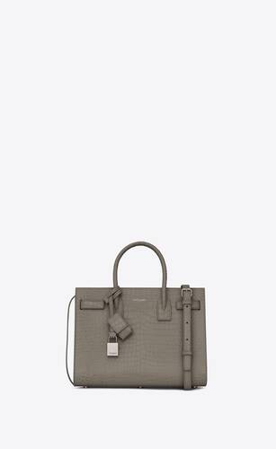 classic sac de jour baby in crocodile-embossed shiny leather