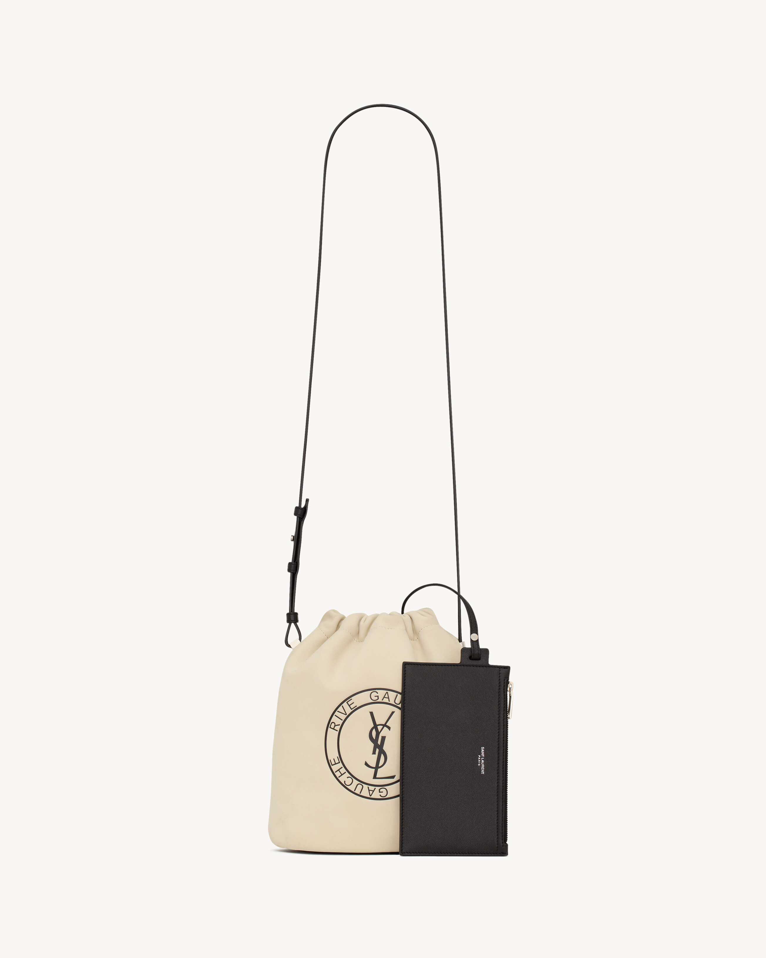 RIVE GAUCHE laced bucket bag in smooth leather