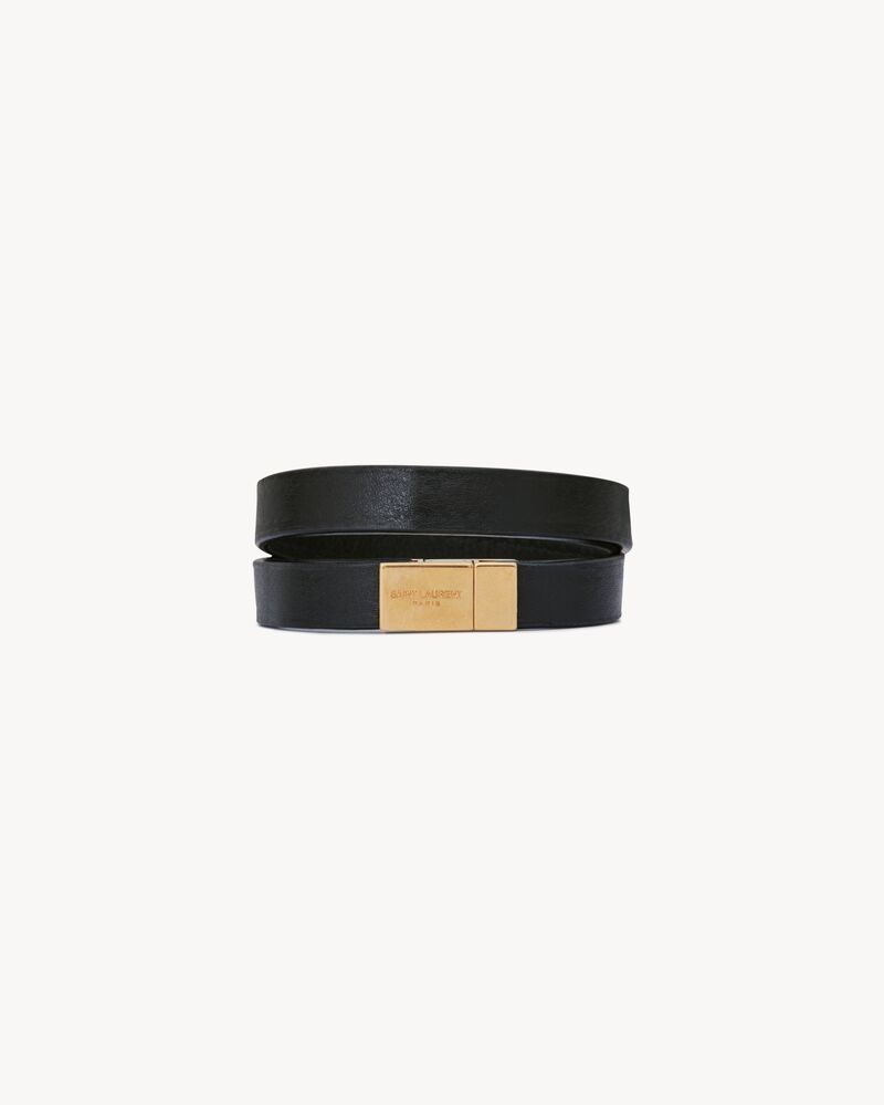 Opyum bracelet double tour en cuir et métal | Saint Laurent | YSL.com