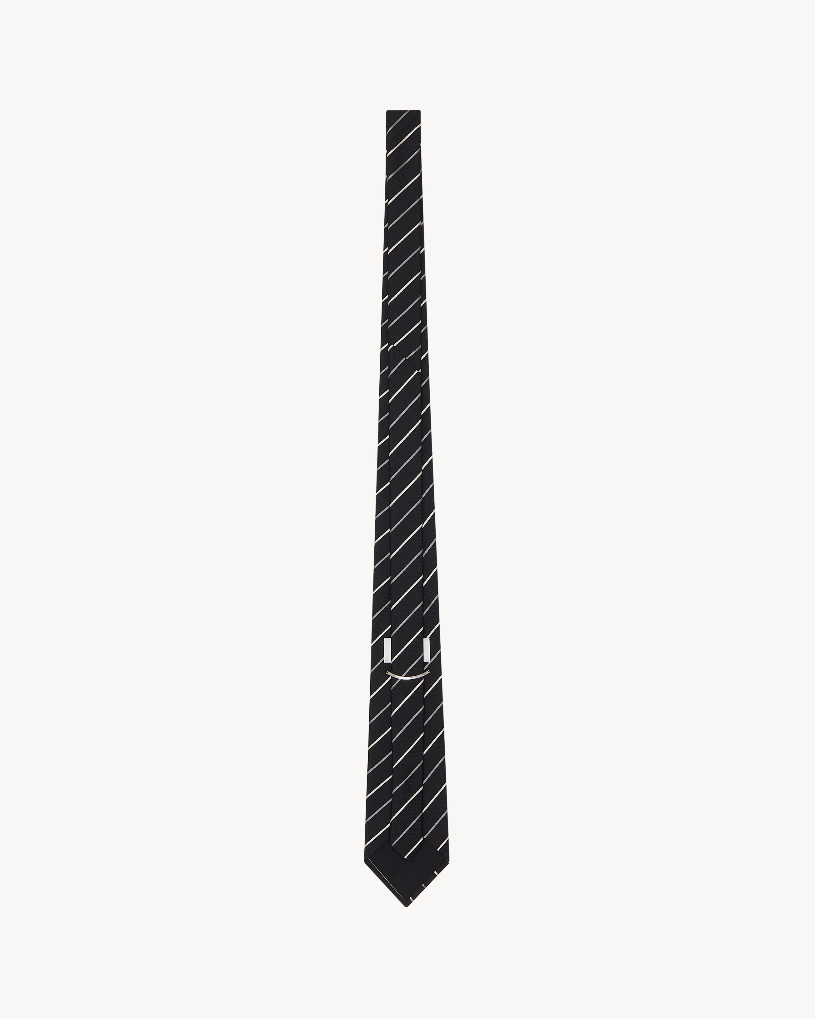 wide tie in striped silk jacquard