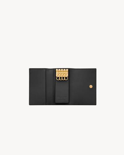 cassandre slim key case in grain de poudre embossed leather