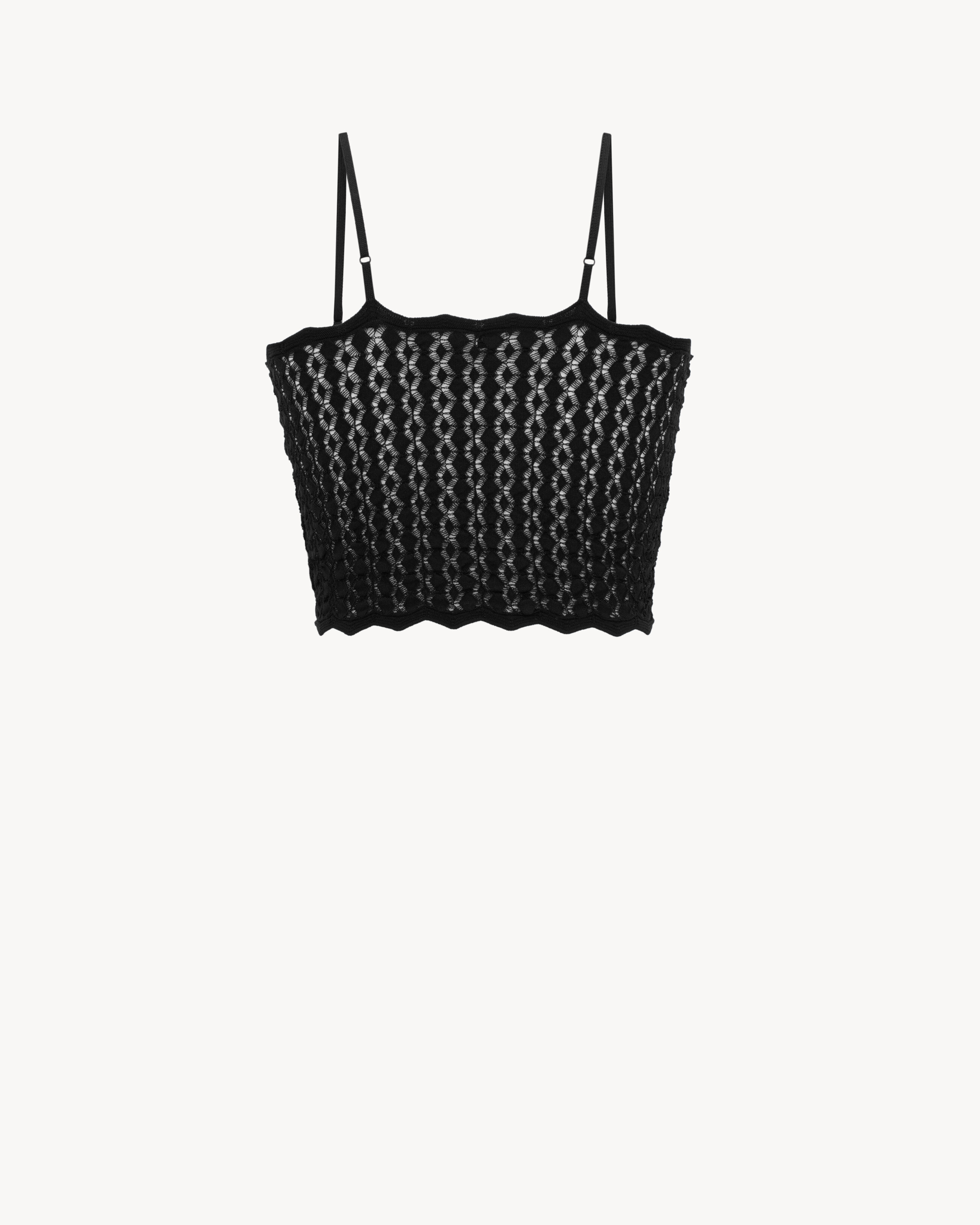 crop top in pointelle knit