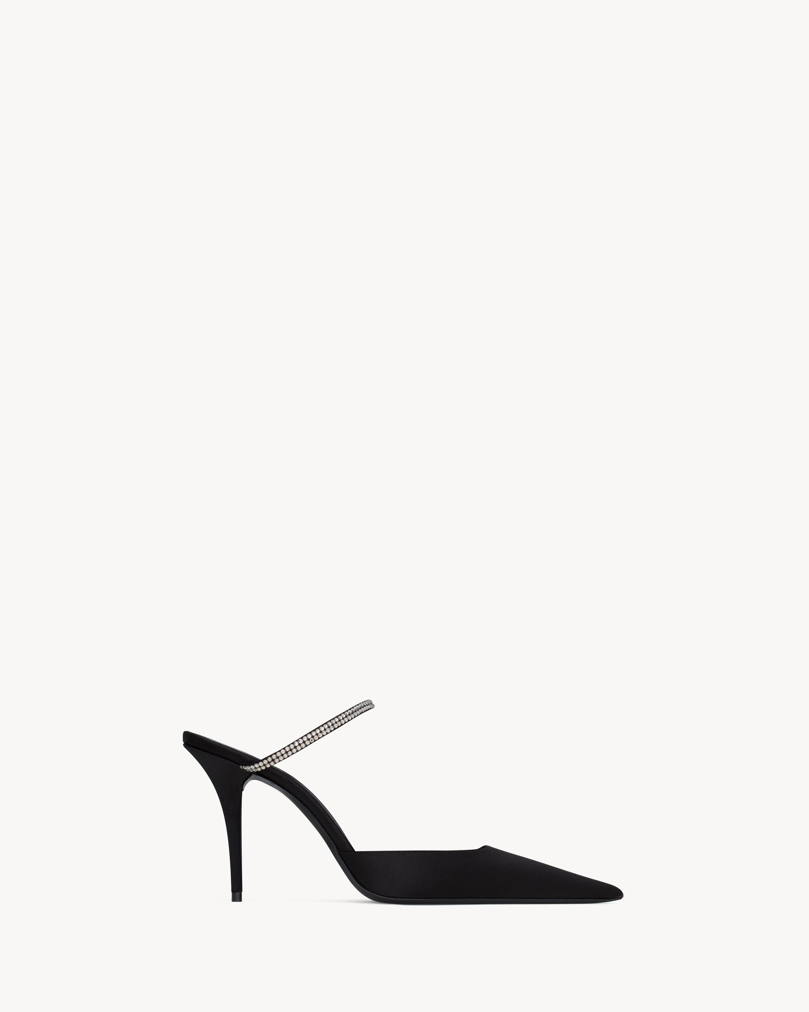BARBARA Mules En Cr pe Satin Et Strass Saint Laurent YSL barbara-mules-en-cr-pe-satin-et-strass-saint-laurent-ysl