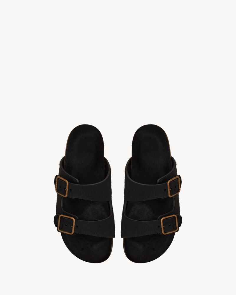 Jimmy flat sandals in pony-effect 