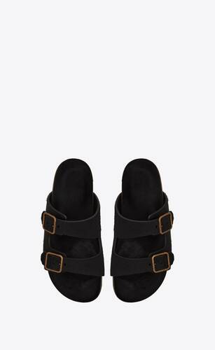 jimmy flat sandals in pony-effect leather