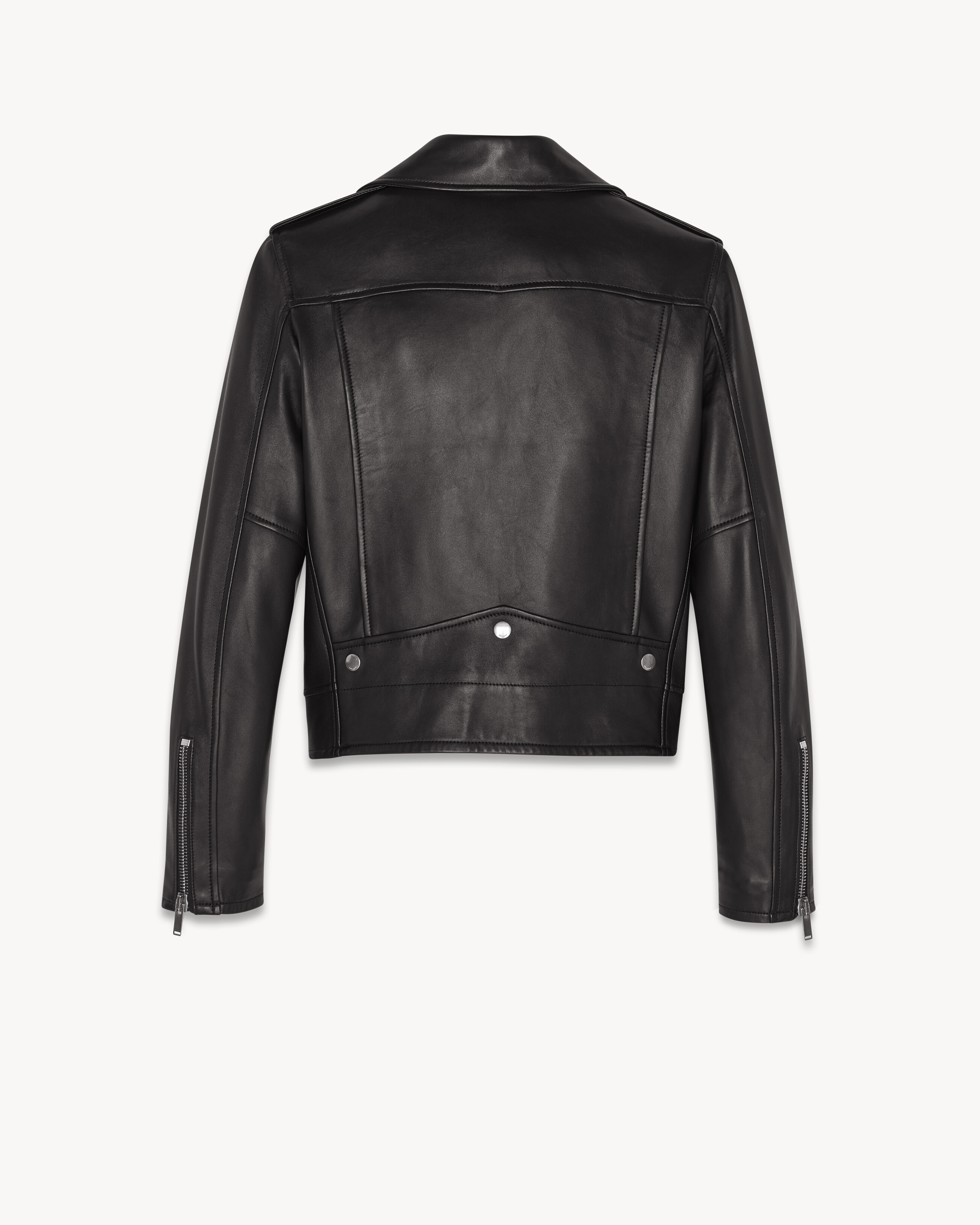 Motorcycle Jacket in Plunged Lambskin