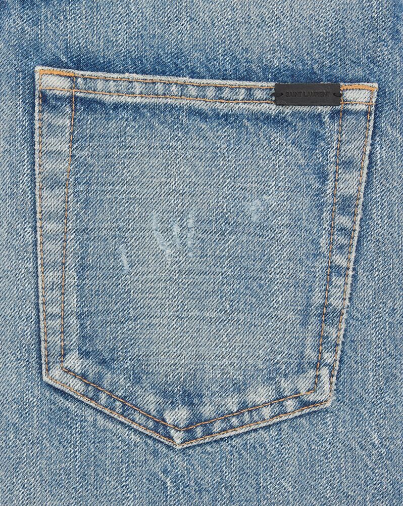 Long straight jeans in charlotte blue denim | Saint Laurent | YSL.com