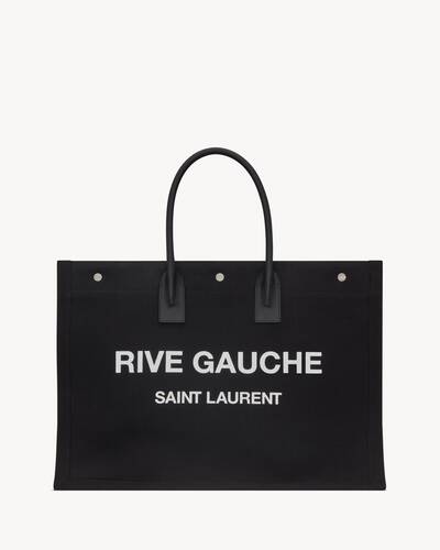 RIVE GAUCHE large tote bag in printed canvas and leather, Saint Laurent