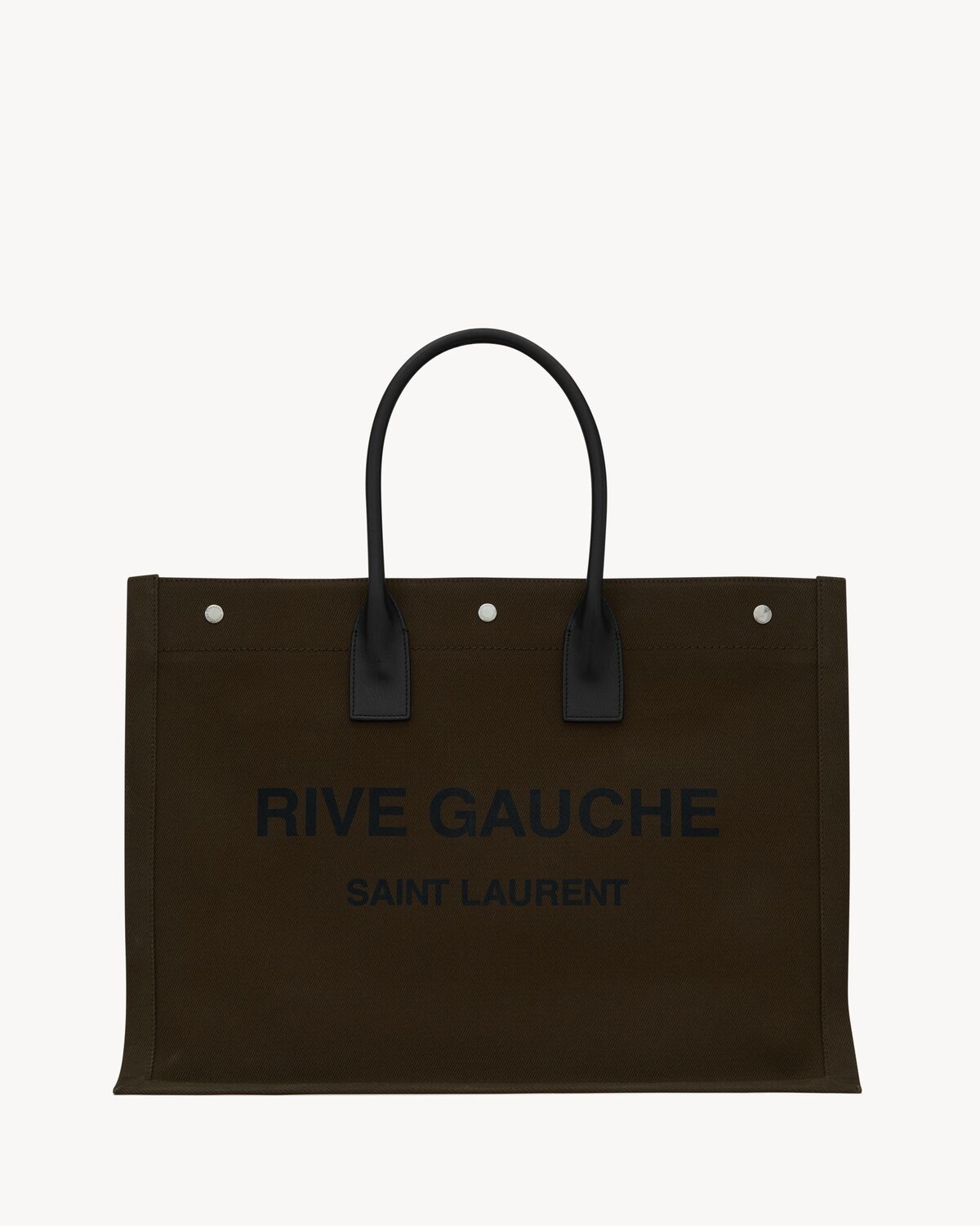 rive gauche grand sac cabas en toile imprimée et cuir