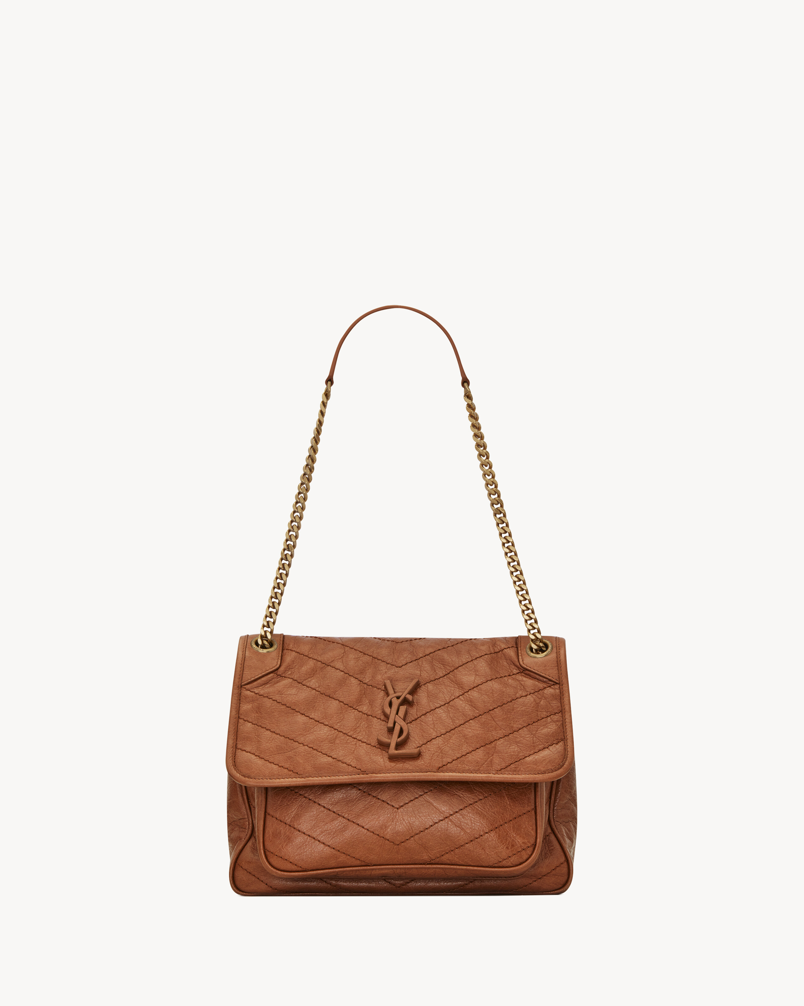 NIKI MEDIUM IN VINTAGE LEATHER in Brown Saint Laurent YSL EN-US