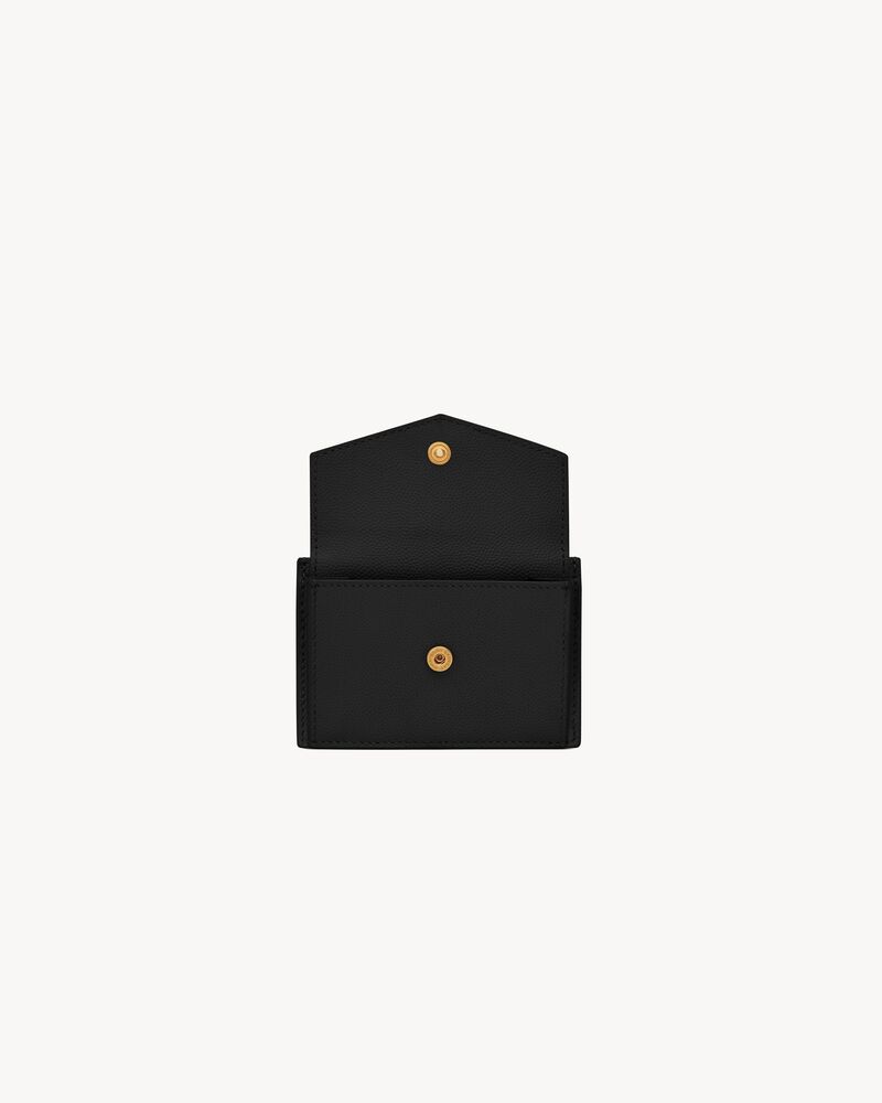 Business card holder with flap in smooth leather, Saint Laurent