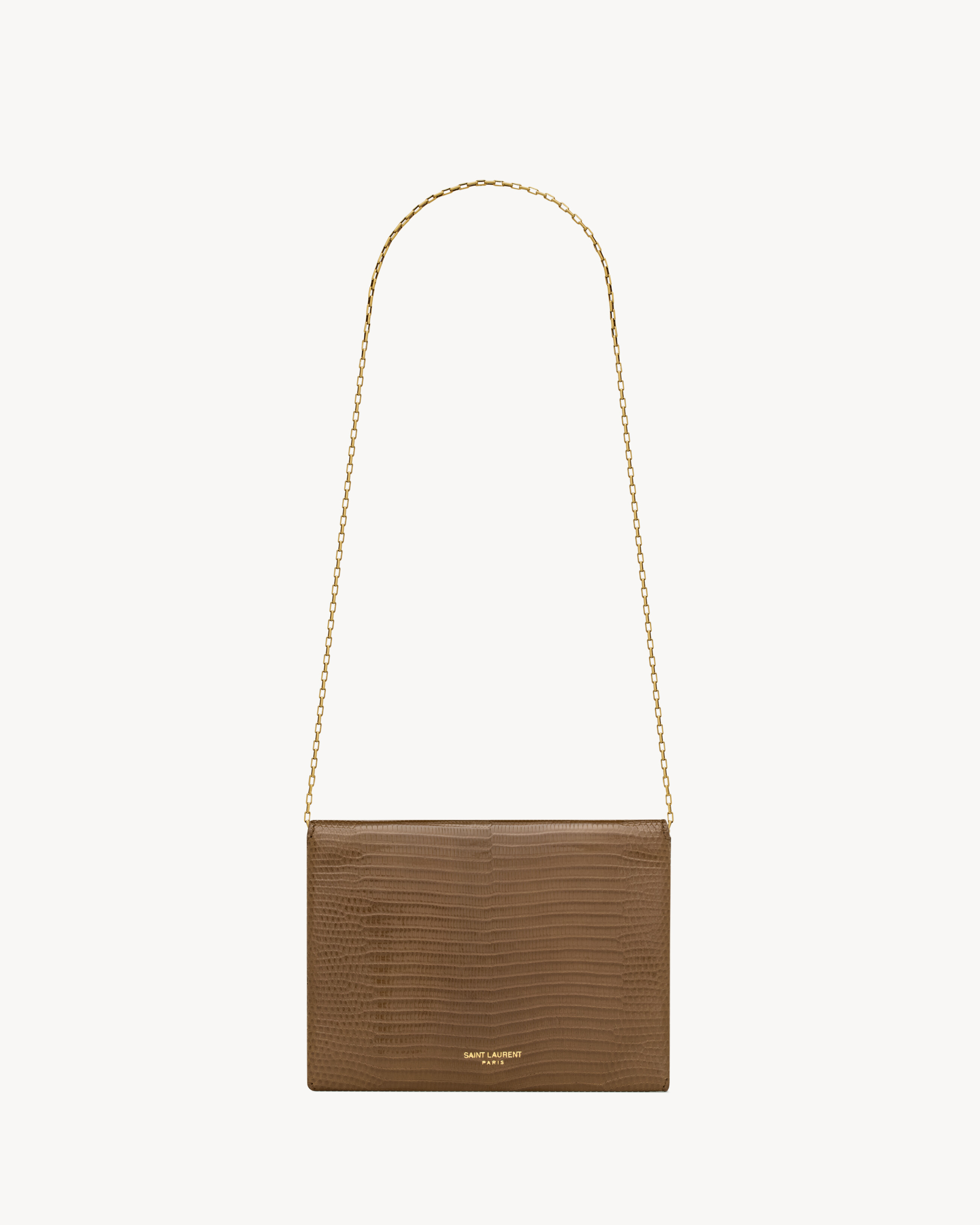 LETTER chain pouch in lizard
