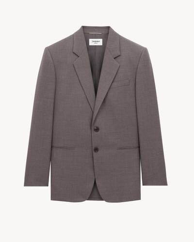 【送料&関税込】Saint Laurent Grey Wool Blazer Double-breasted wool blazer in grey - Saint Laurent | Mytheresa