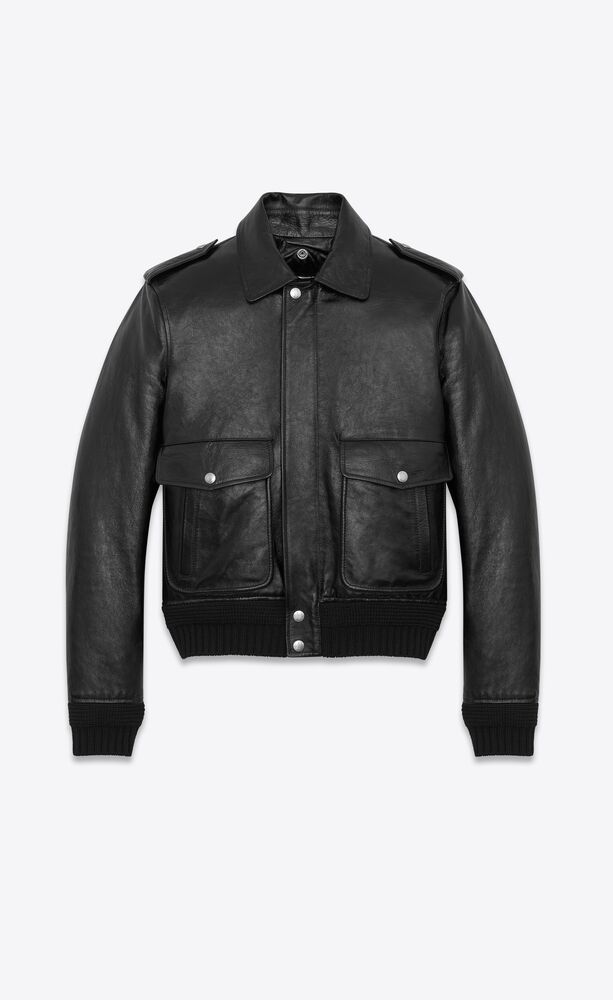 Bomber jacket in leather and shearling | Saint Laurent Australia | YSL.com
