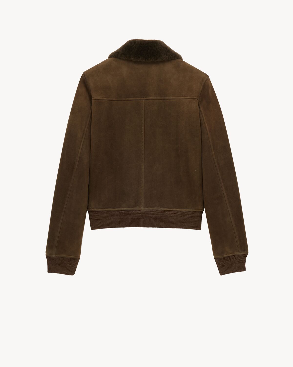 bomber jacket in suede and shearling