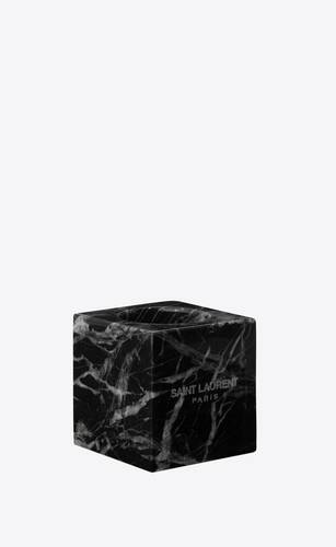 cube-shaped candle holders in marble