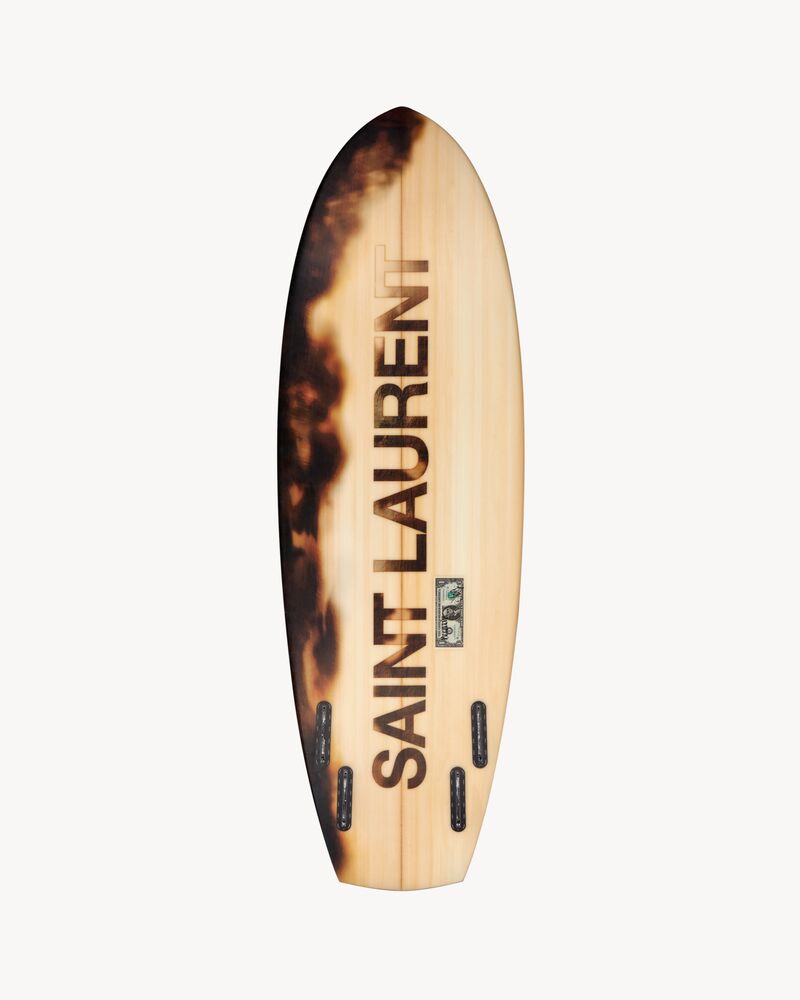 Saint Laurent Burnt wood effect surfboard