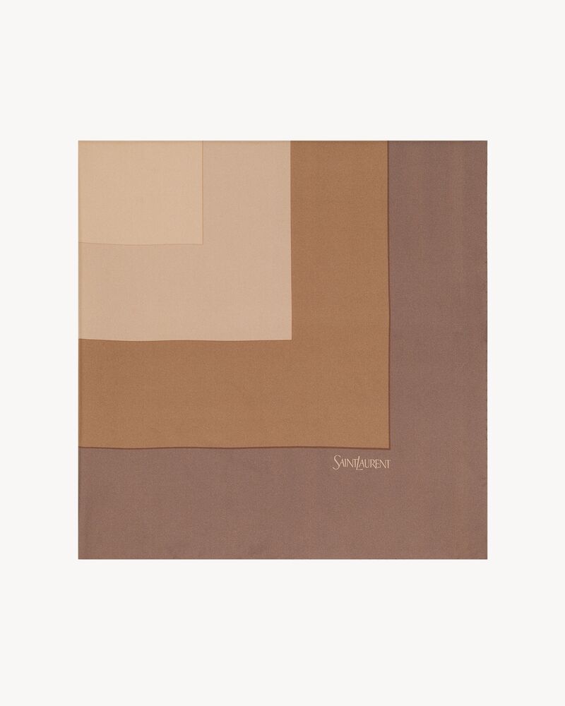 square scarf in square silk twill