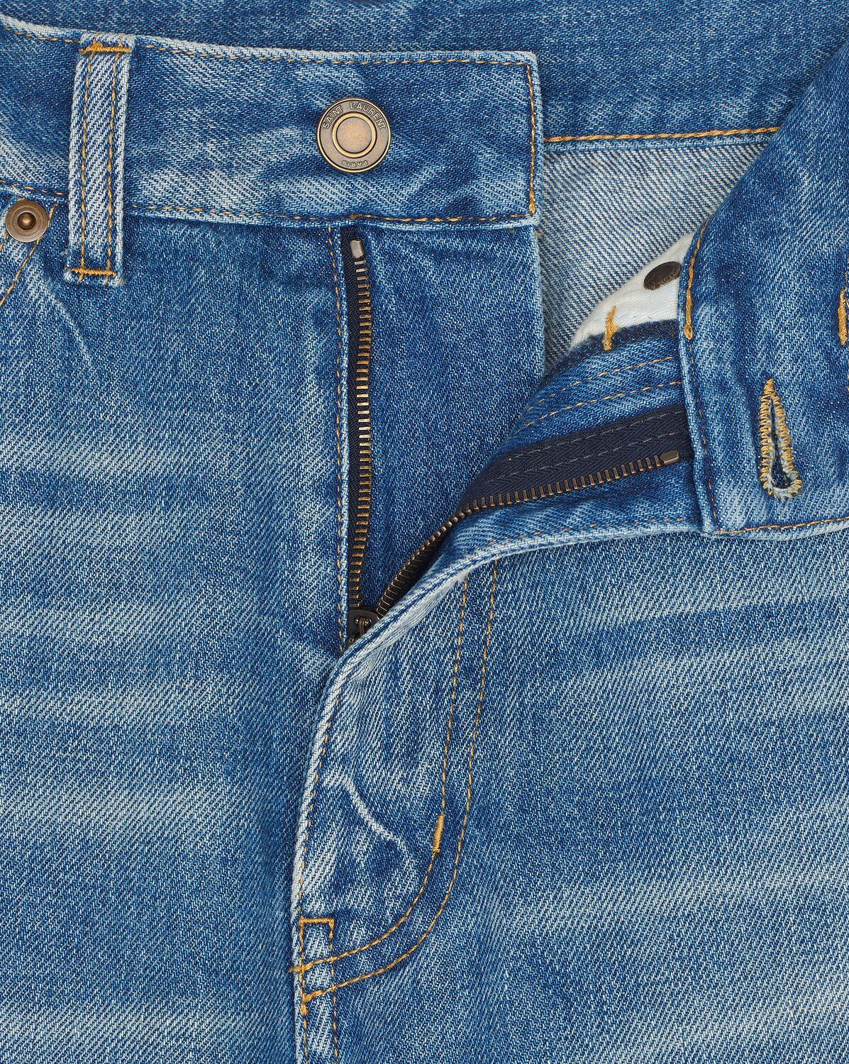 Clyde jeans in long beach blue denim | Saint Laurent | YSL.com