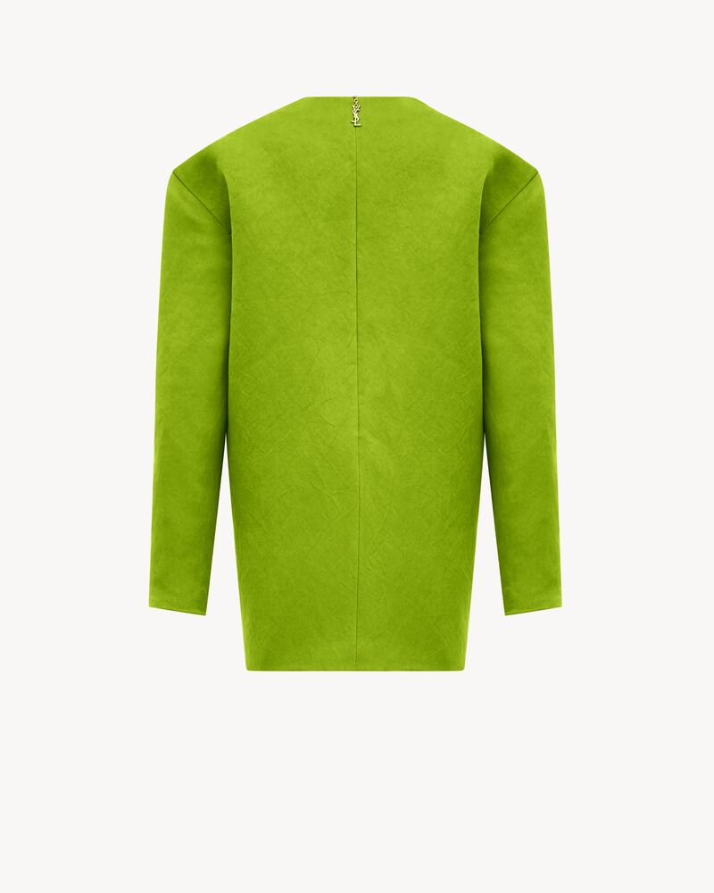 boxy dress in stonewash silk satin