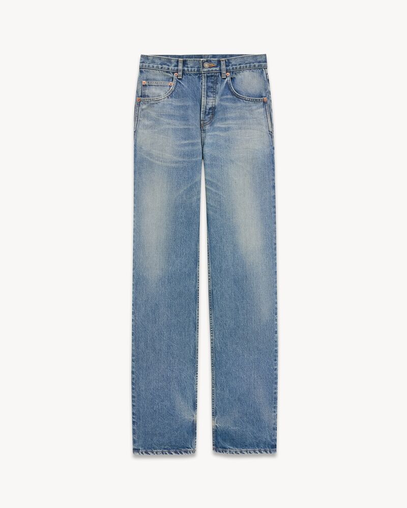 Jeans larghi in denim benjamin blue