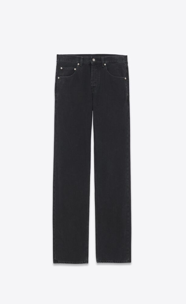 lange baggy-jeans aus denim in faded black