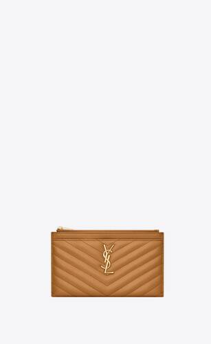 cassandre saint laurent matelassé bill pouch in grain de poudre embossed leather