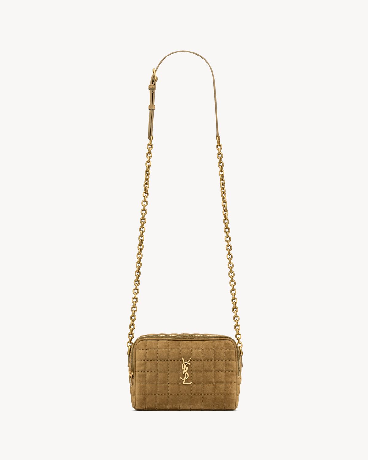 CASSANDRE MATELASSE CARRE camera bag in suede Saint Laurent YSL