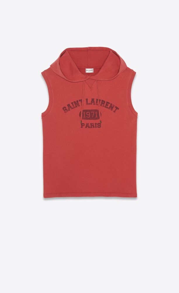 "saint laurent paris 1971" sleeveless hoodie
