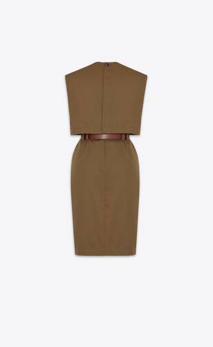 cut-out dress in cotton twill