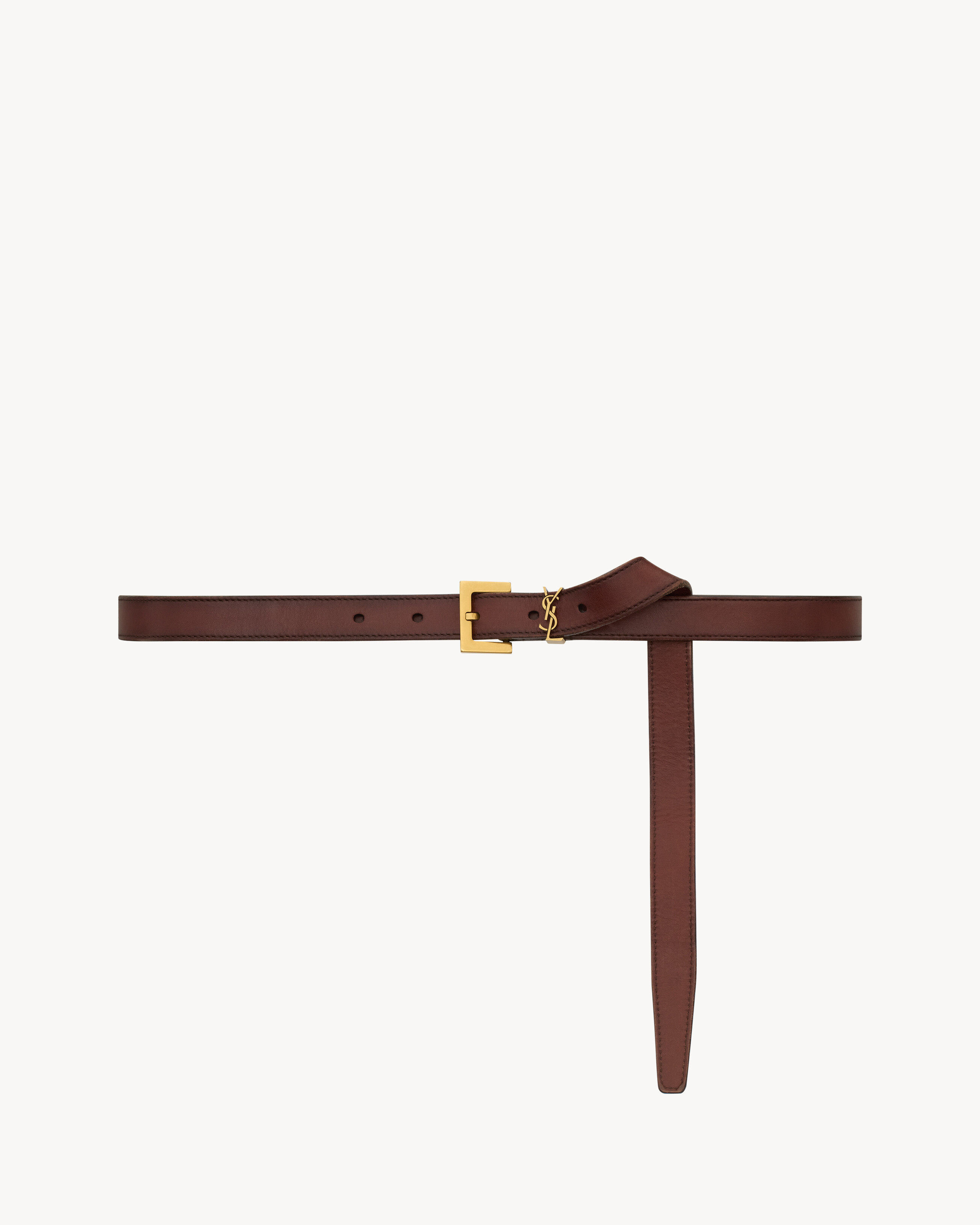 CASSANDRE thin belt in vegetable-tanned leather