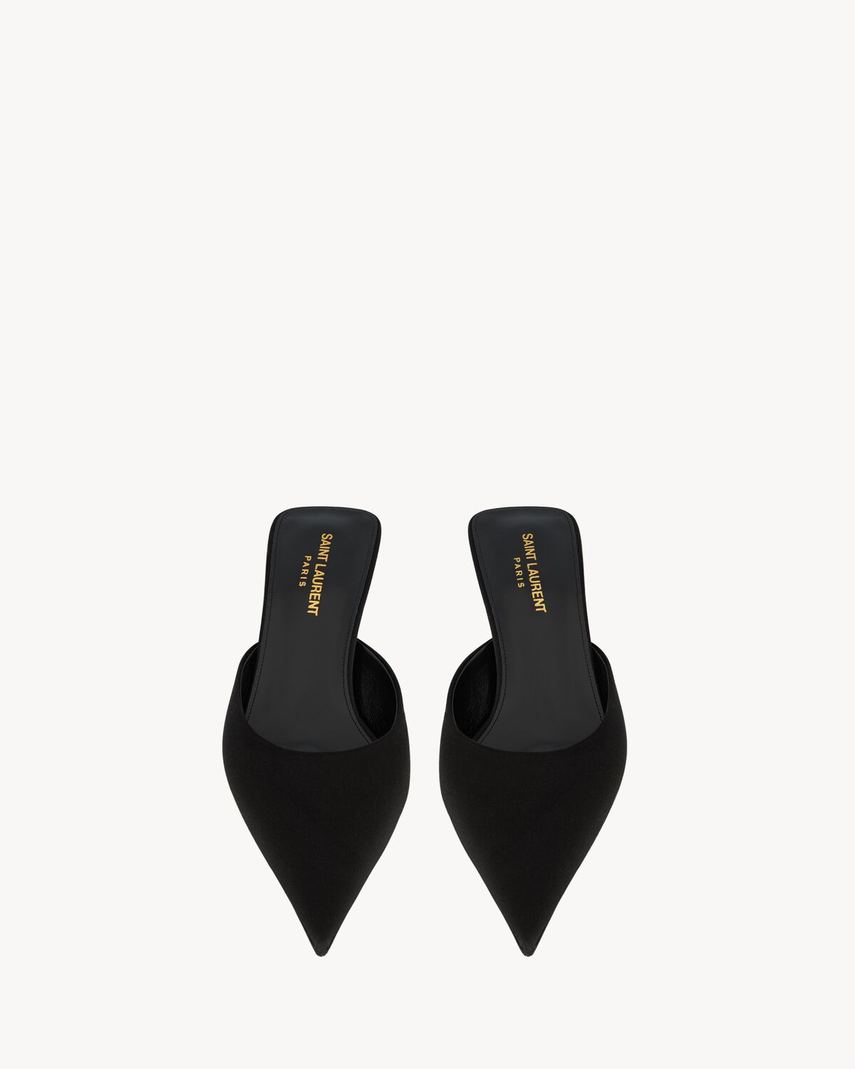 생로랑 새틴 크레이프 소재의 바바라 뮬 7869079QN001000