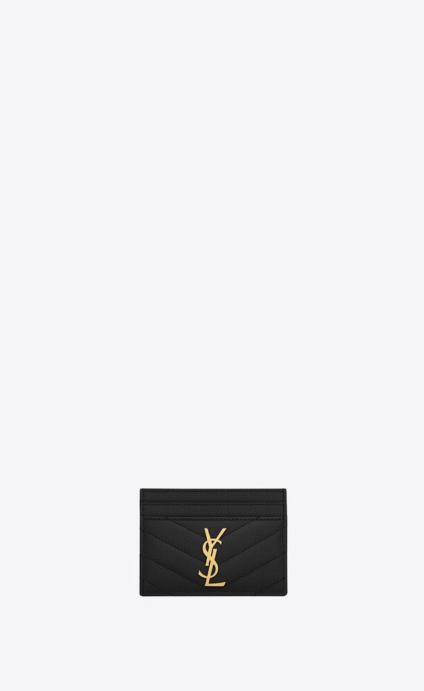 CASSANDRE MATELASSÉ porte-cartes en cuir embossé grain de poudre | Saint Laurent | YSL.com