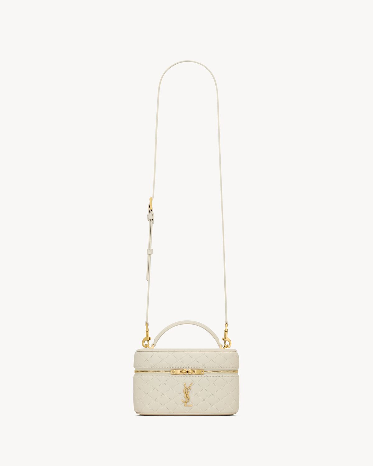 Tocador GABY en piel de cordero BLANC VINTAGE