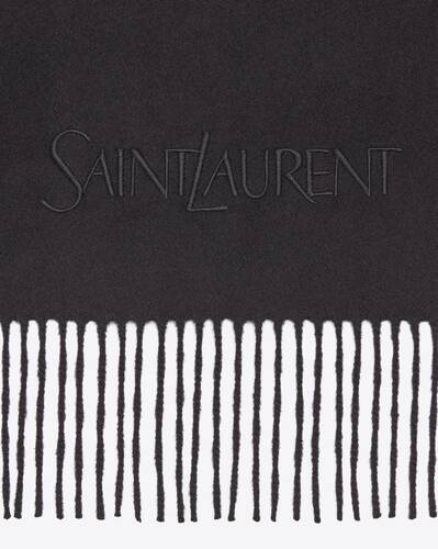 Saint Laurent Cassandre-logo charmeuse scarf - Black