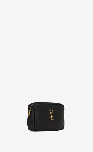 Cassandre Mini Leather Camera Bag in Black - Saint Laurent