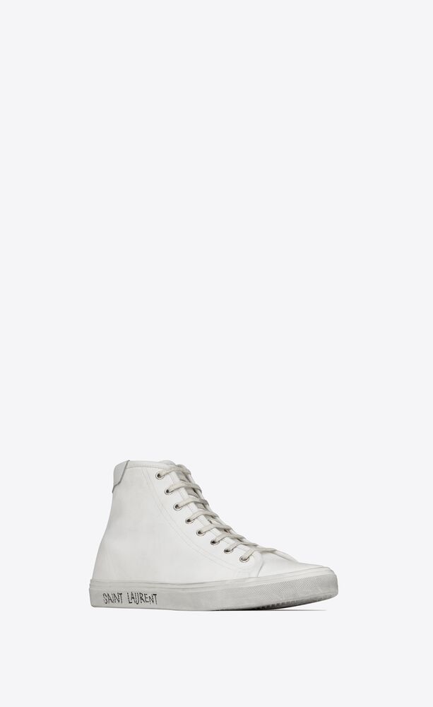 malibu mid-top sneakers in canvas and leather