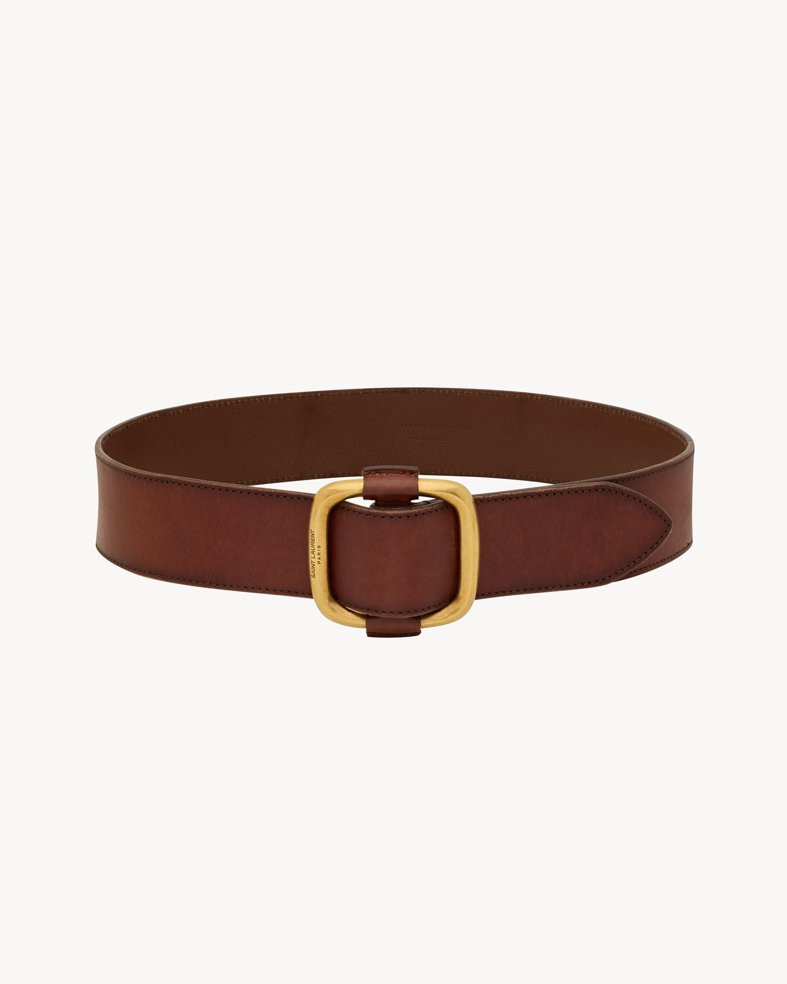 oval wide belt in leather