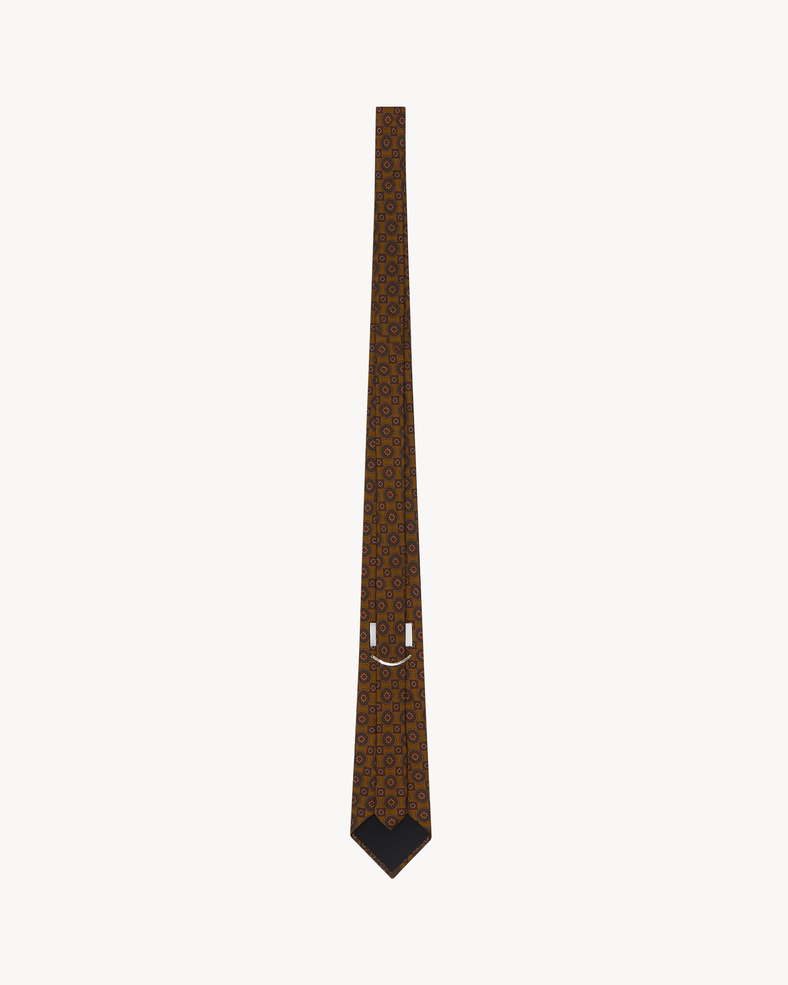 wide tie in medallion silk twill