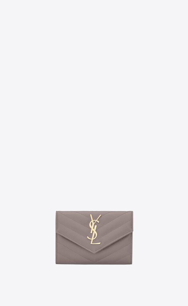 cassandre matelassé small envelope wallet in grain de poudre embossed leather