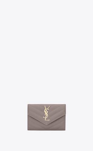 Saint Laurent Monogram Matelassé Leather Envelope Wallet