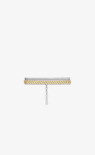 multi-chain bracelet in 18k grey gold and 18k yellow gold